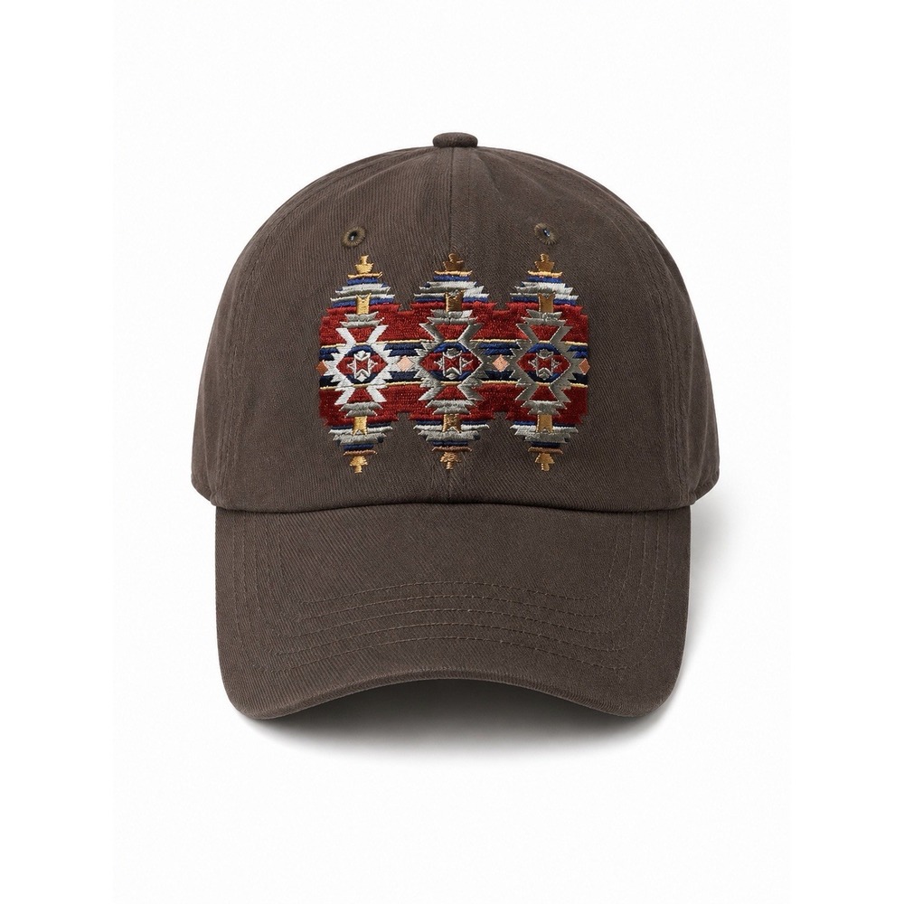 Pendleton Made in USA Brown Southwestern Embroidered Hat Cap Adjustable One Size